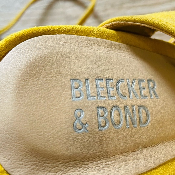 Bleeker & Bond Marisol Sunflower Yellow Suede Wedge Sandals - Picture 8 of 14